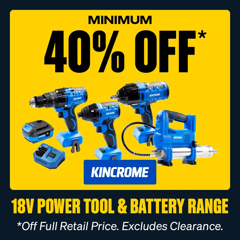 Minimum 40% OFF Kincrome 18V Power Tool & Battery Range