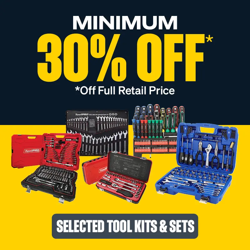 Minimum 30% OFF Selected ToolKits & Sets