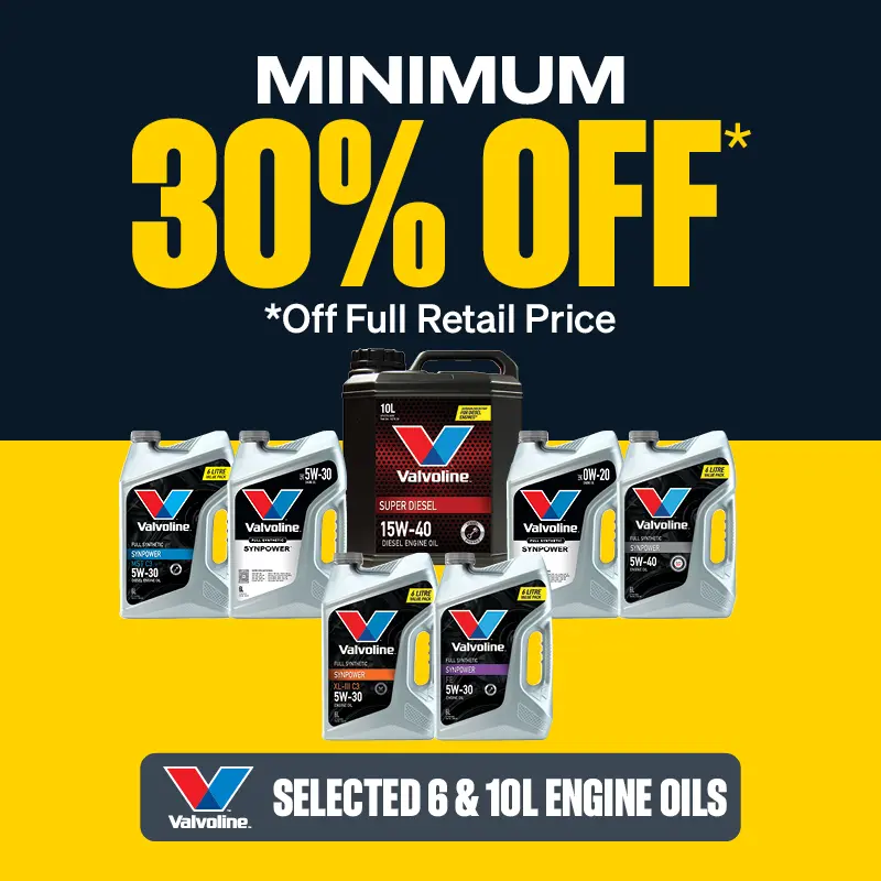Minimum 30% OFF Select Valvoline 6 & 10L Engine Oils
