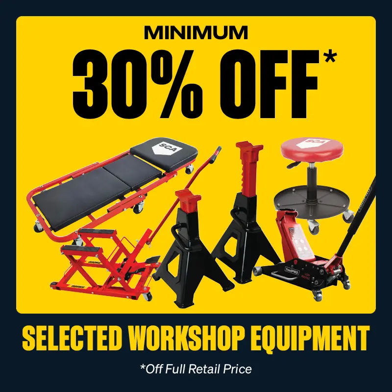 Minimum 30% OFF Select Workshop Equipment