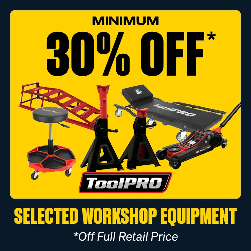 Minimum 30% OFF Selected ToolPRO Workshop Equipment