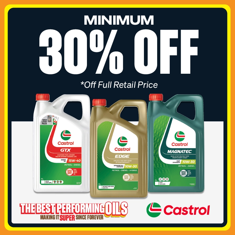 Min 30% OFF Select Castrol  + GWP