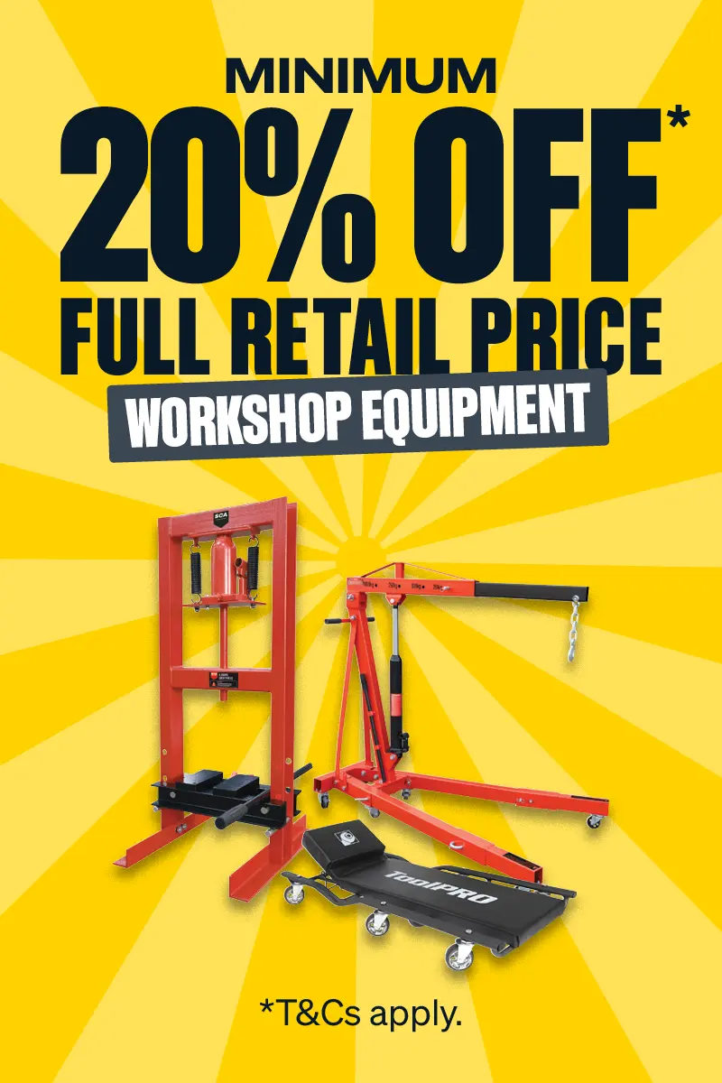 Minimum 20% OFF Full Retail Price on workshop Equipment with code SUPER