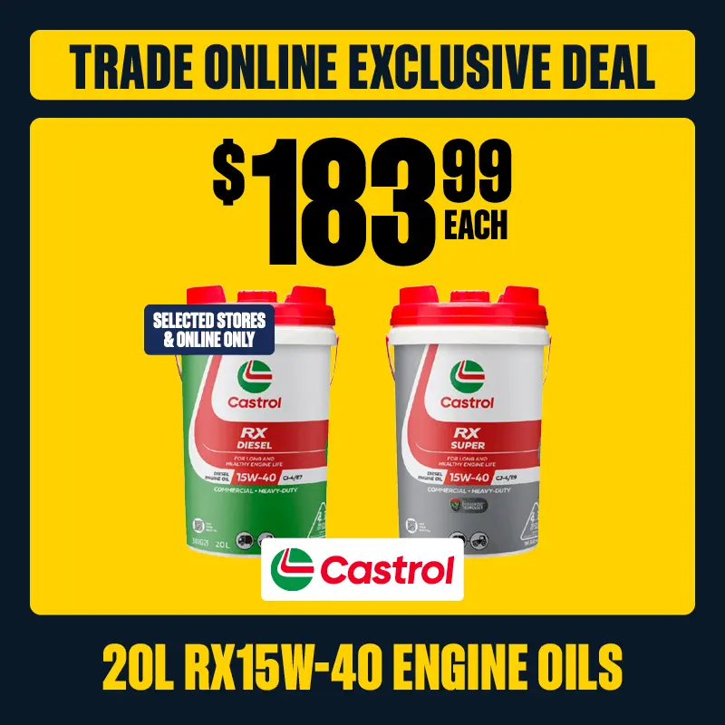 Trade Online Exclusive Deal - Castrol 20L RX15W-40 Engine Oils $183.99 each