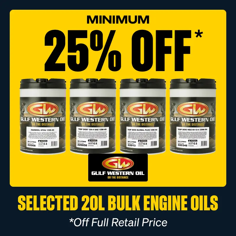 Minimum 25% OFF Selected GW 20L Bulk Engine Oils