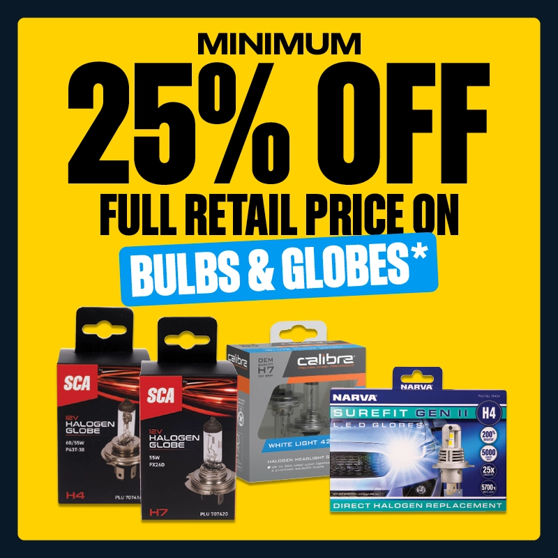 Min 25% OFF Bulbs & Globes