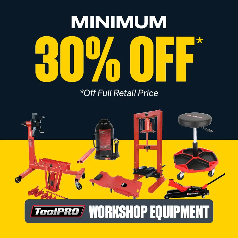 Minimum 30% OFF Selected Workshop Equipment