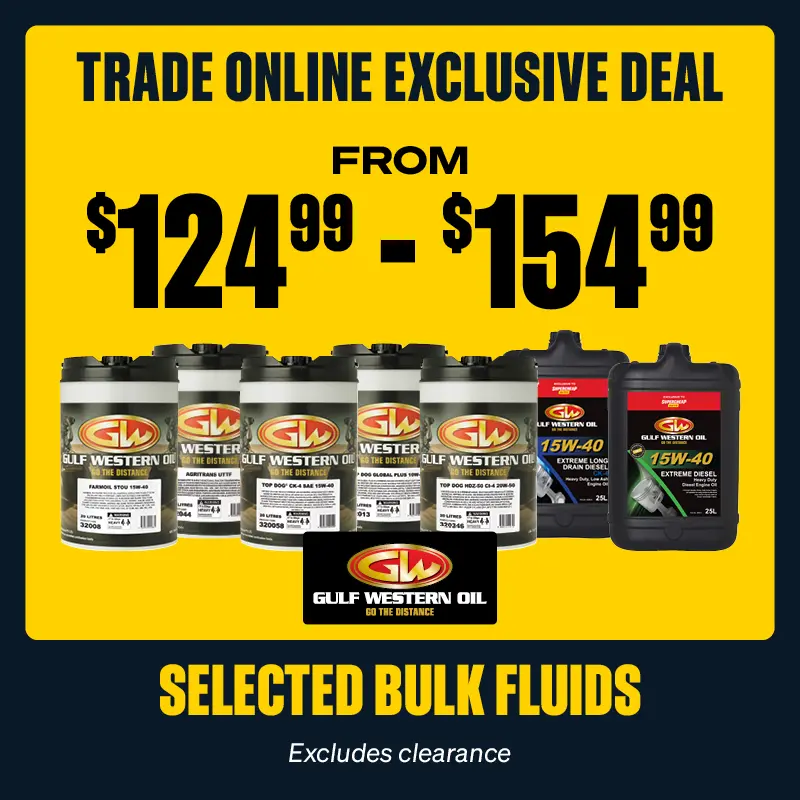 Trade Online Exclusive - Selected Gulf Western Bulk Fluids from $124.99 - $154.99