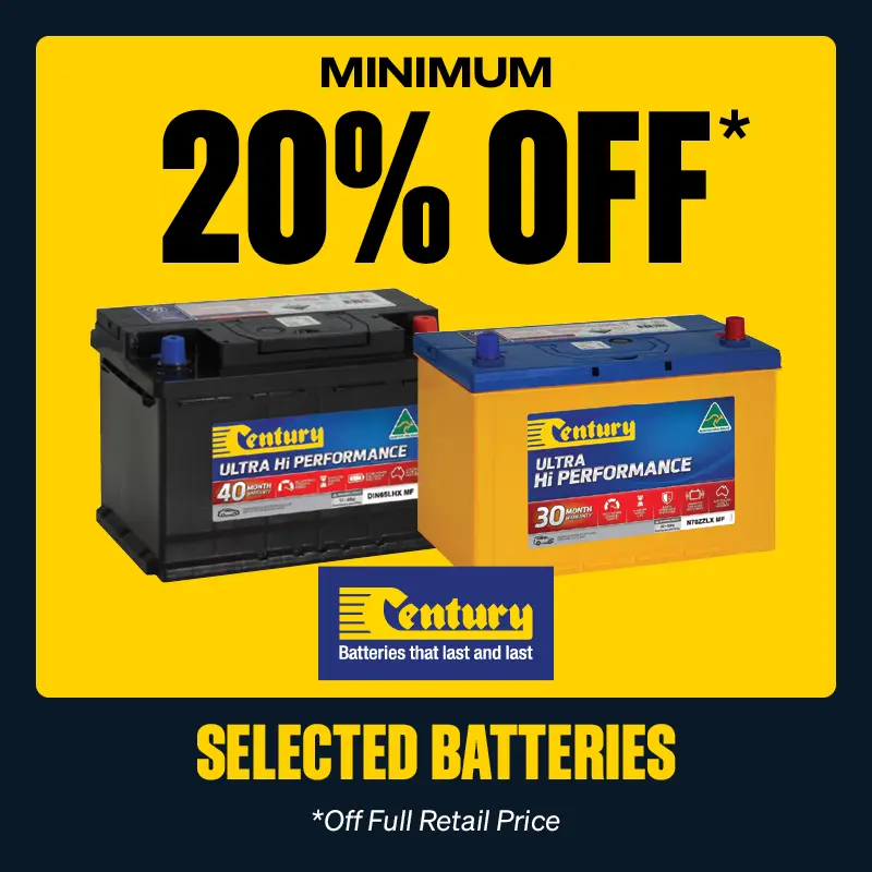 Minimum 20% OFF Selected Century Batteries